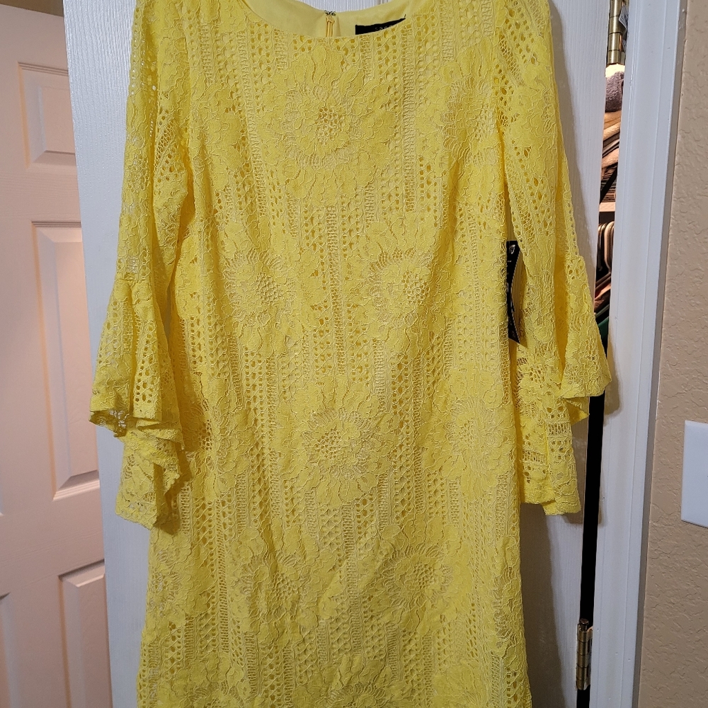 Yellow lace dress